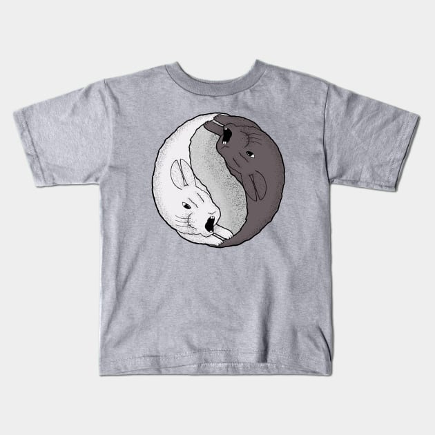 Rabbit Yin Yang Kids T-Shirt by Spock Jenkins